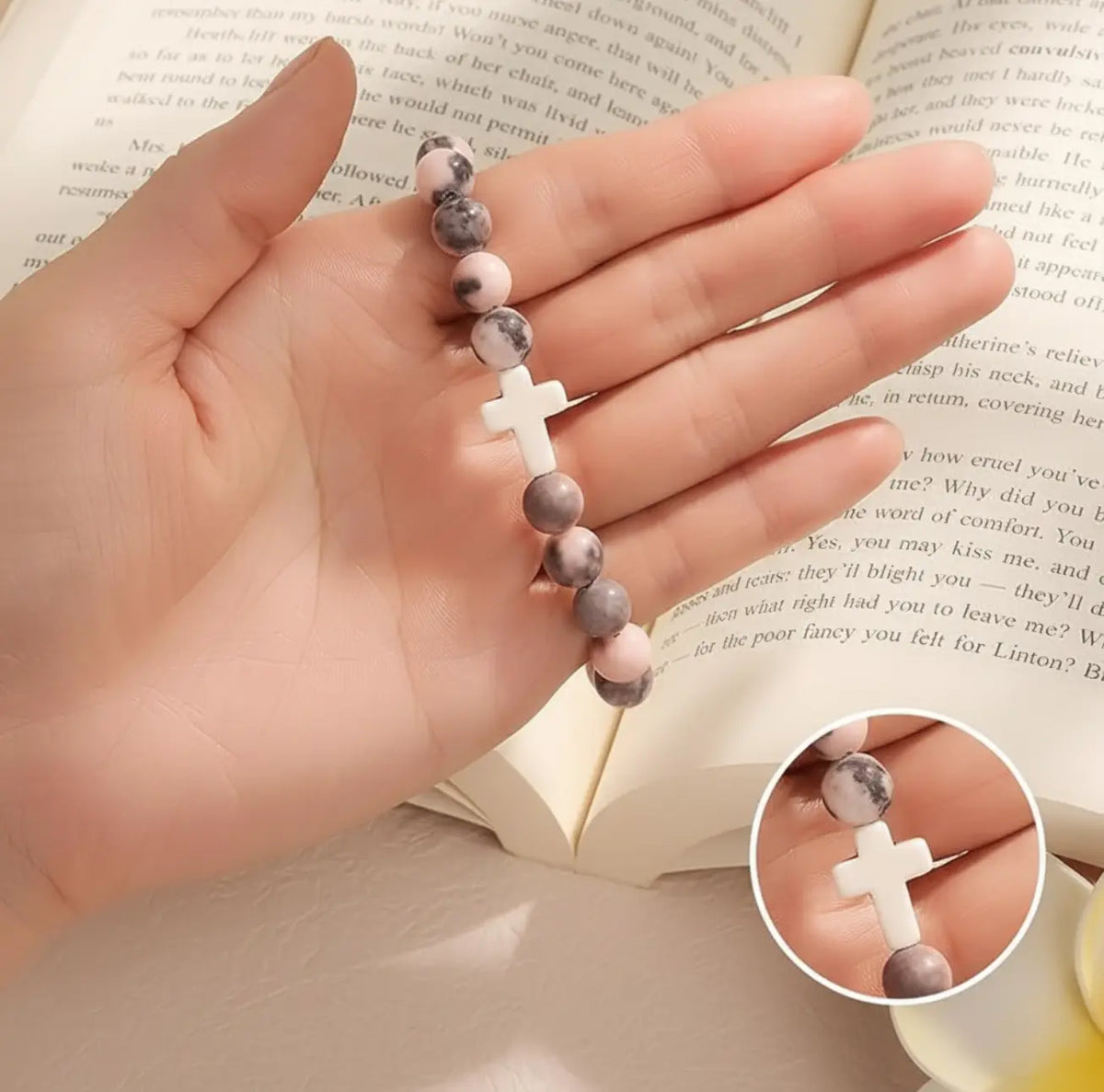 Pearl Cross Braclet Clara & Bloom