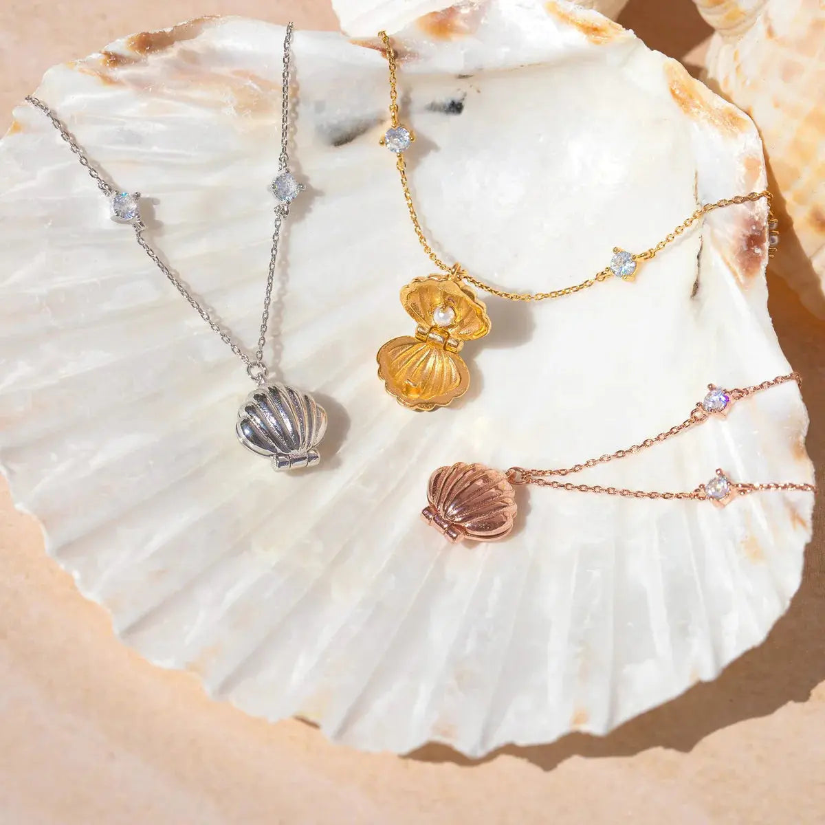 Hidden Pearl Shell Necklace Clara & Bloom