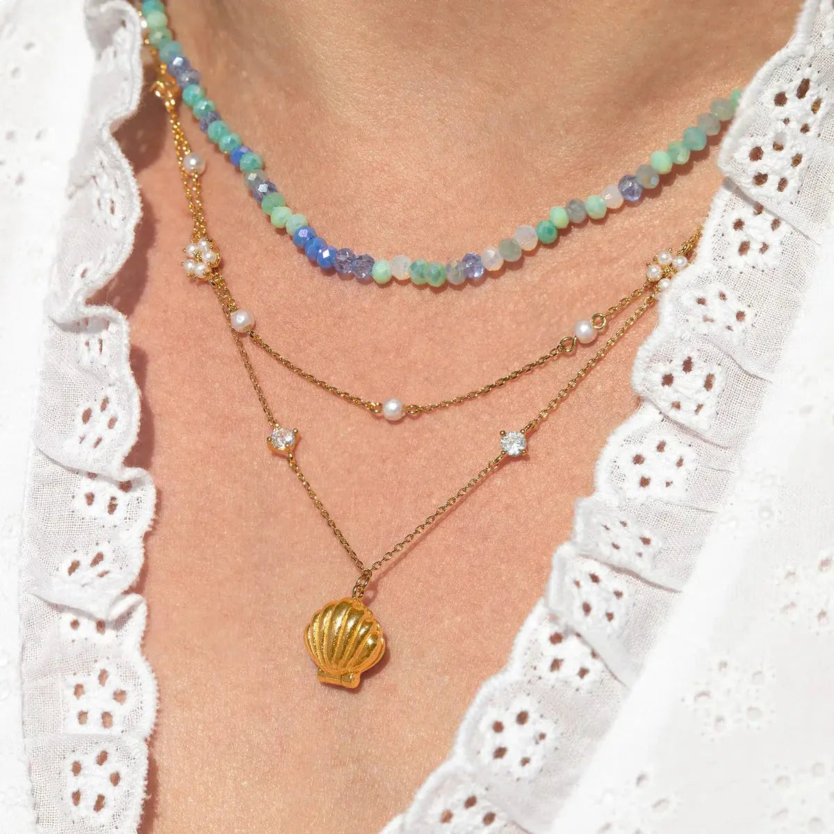 Hidden Pearl Shell Necklace Clara & Bloom