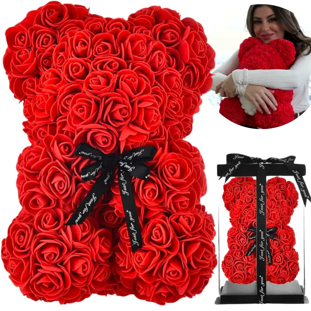 Rose Teddy Bear - W/Gift Box Clara Bloom