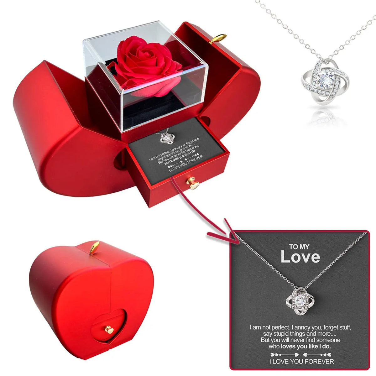 Eternal Rose Necklace - W/Real Rose - To My Love Clara Bloom