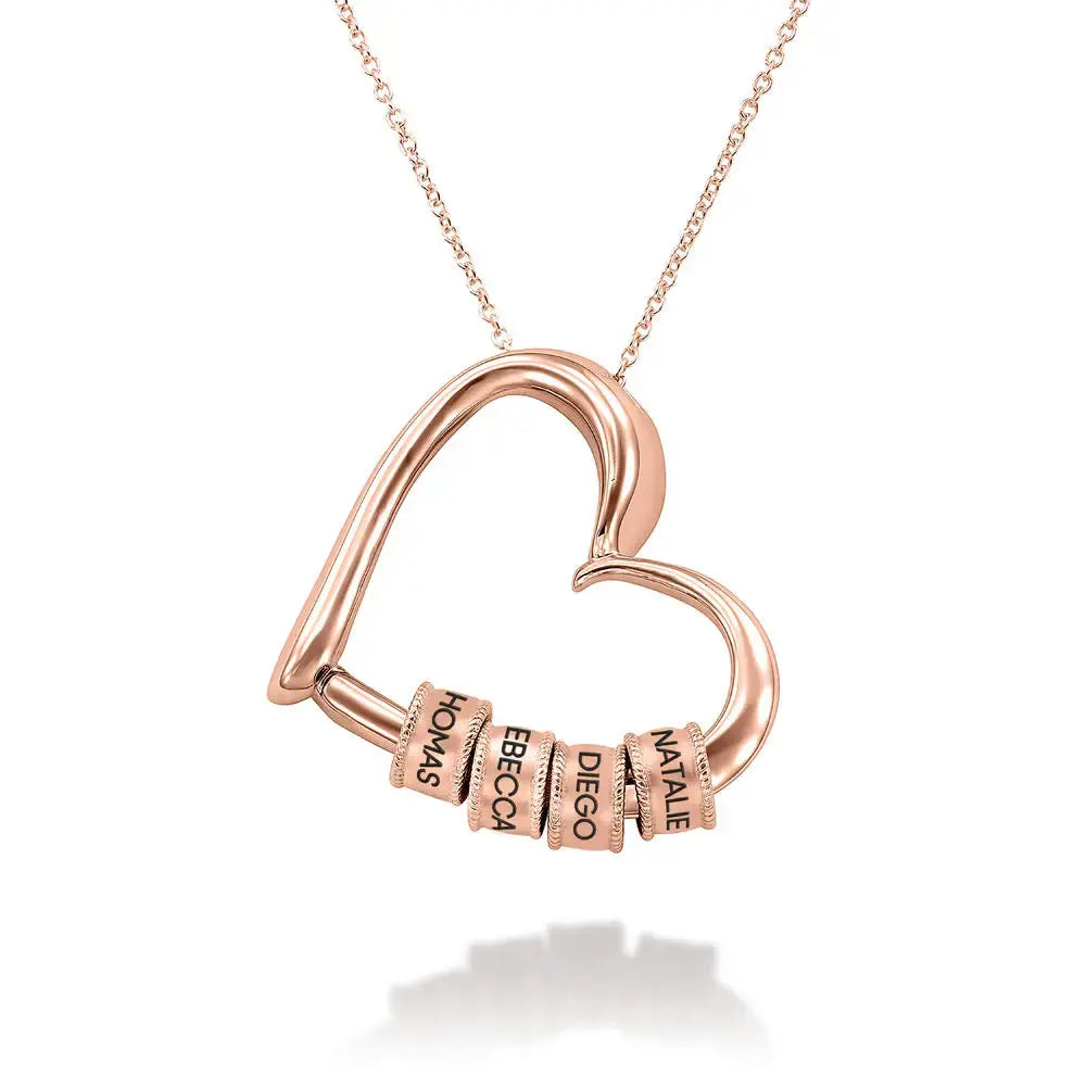 Personalized Beads for Heart Necklace Clara & Bloom