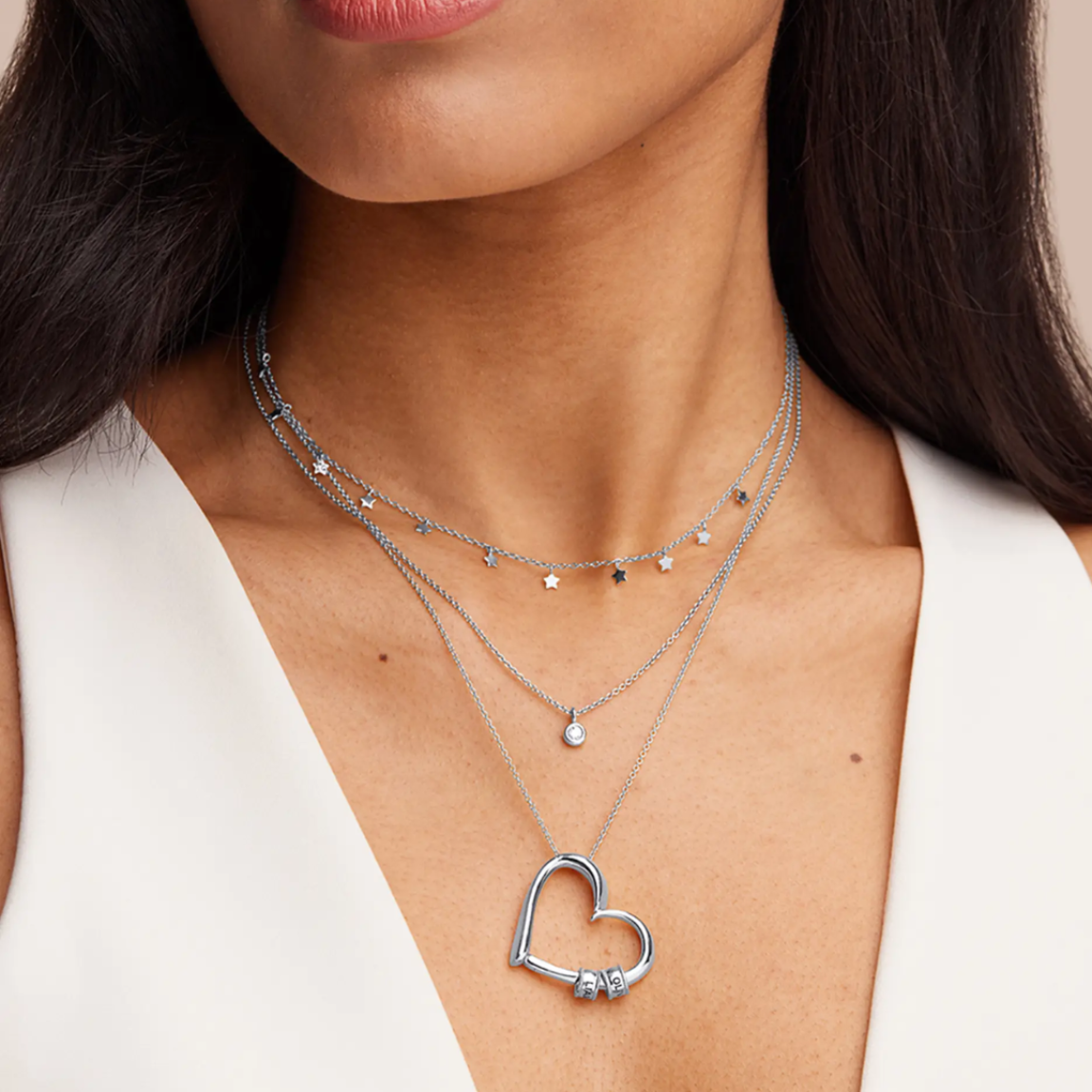 Personalized Heart Family Necklace Clara Bloom