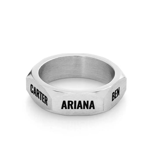 Titan Hex Stainless Steel Ring for Men Clara Bloom