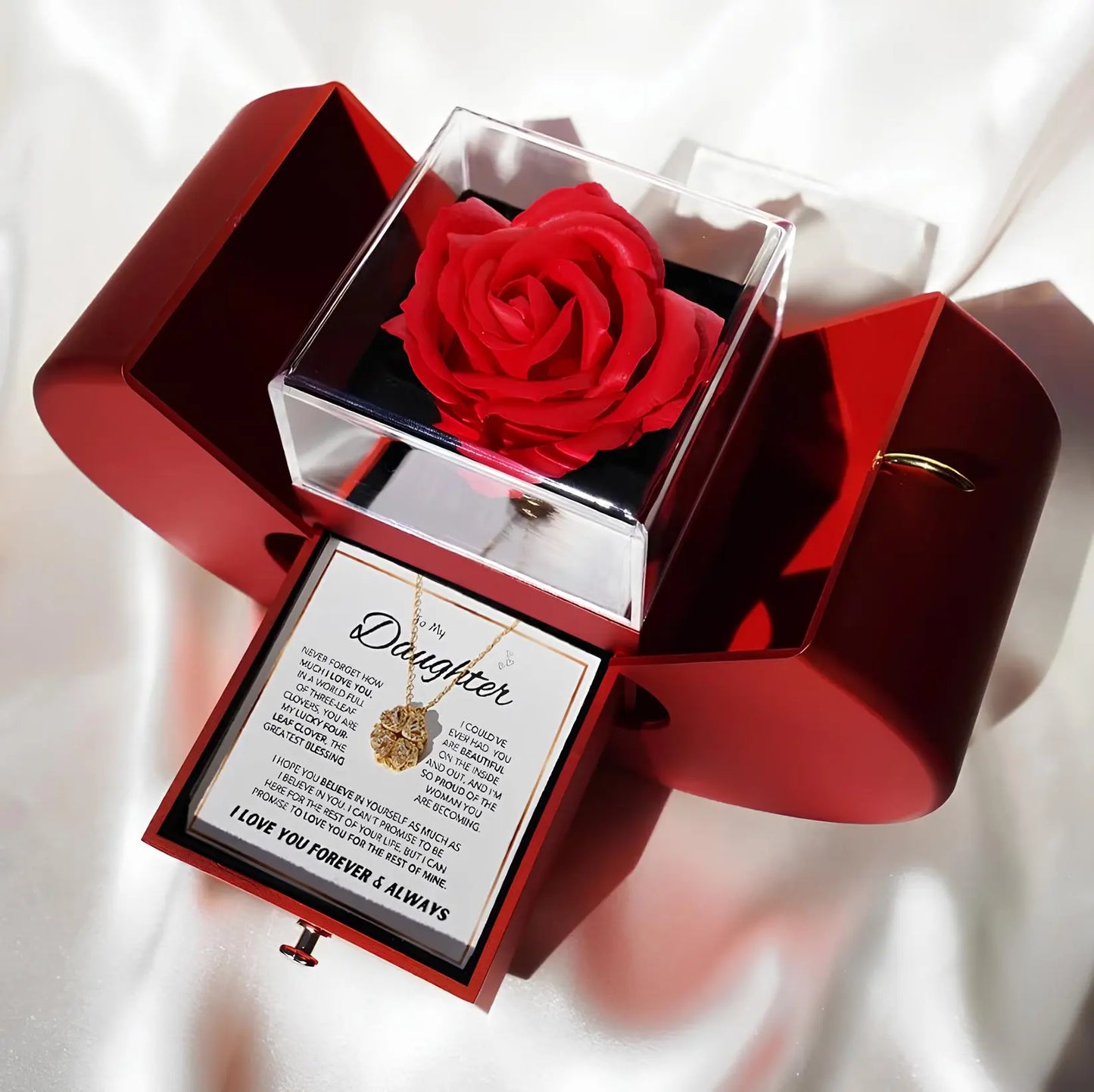 To My Daughter Four Leaf Clover Necklace Clara Bloom