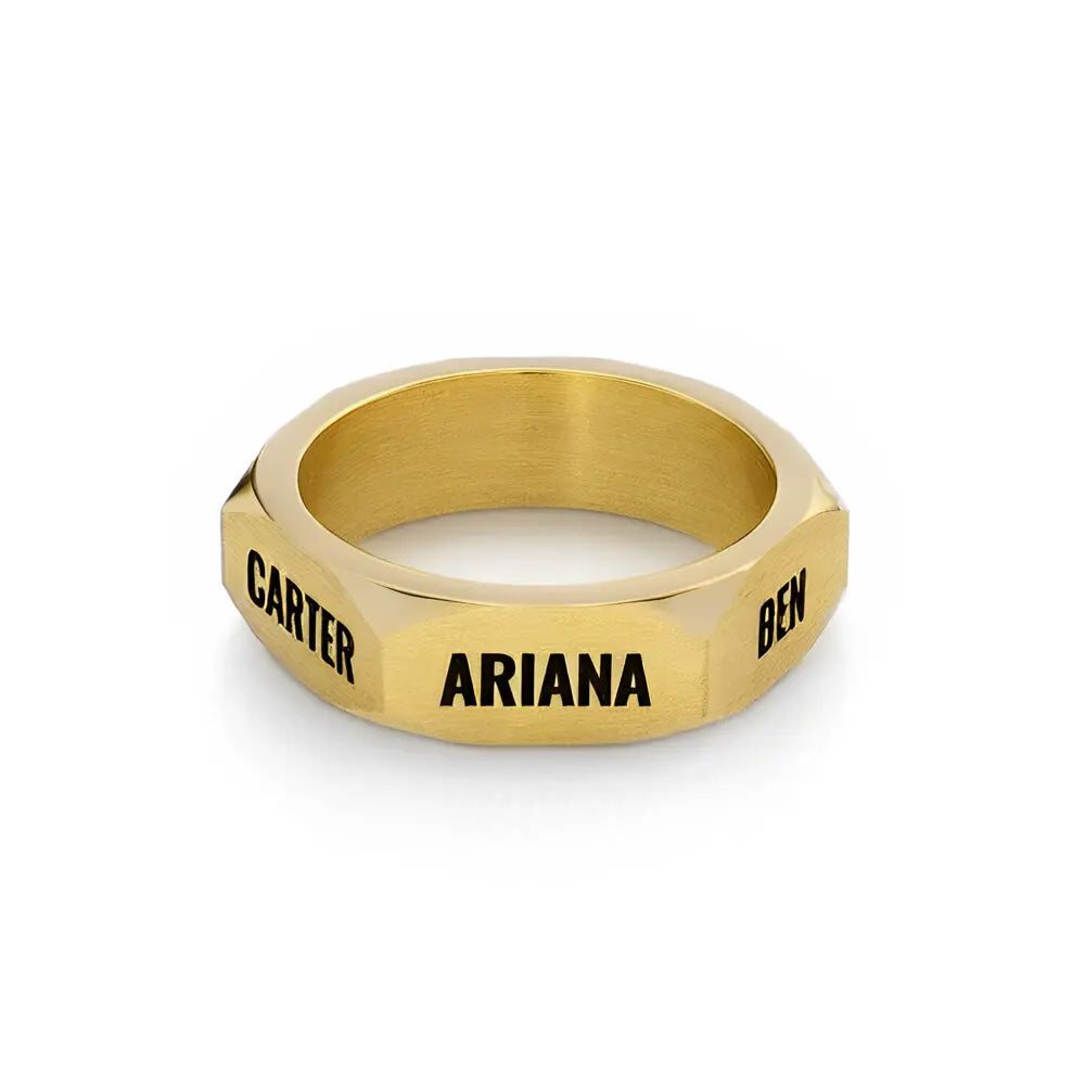 Titan Hex Stainless Steel Ring for Men Clara Bloom