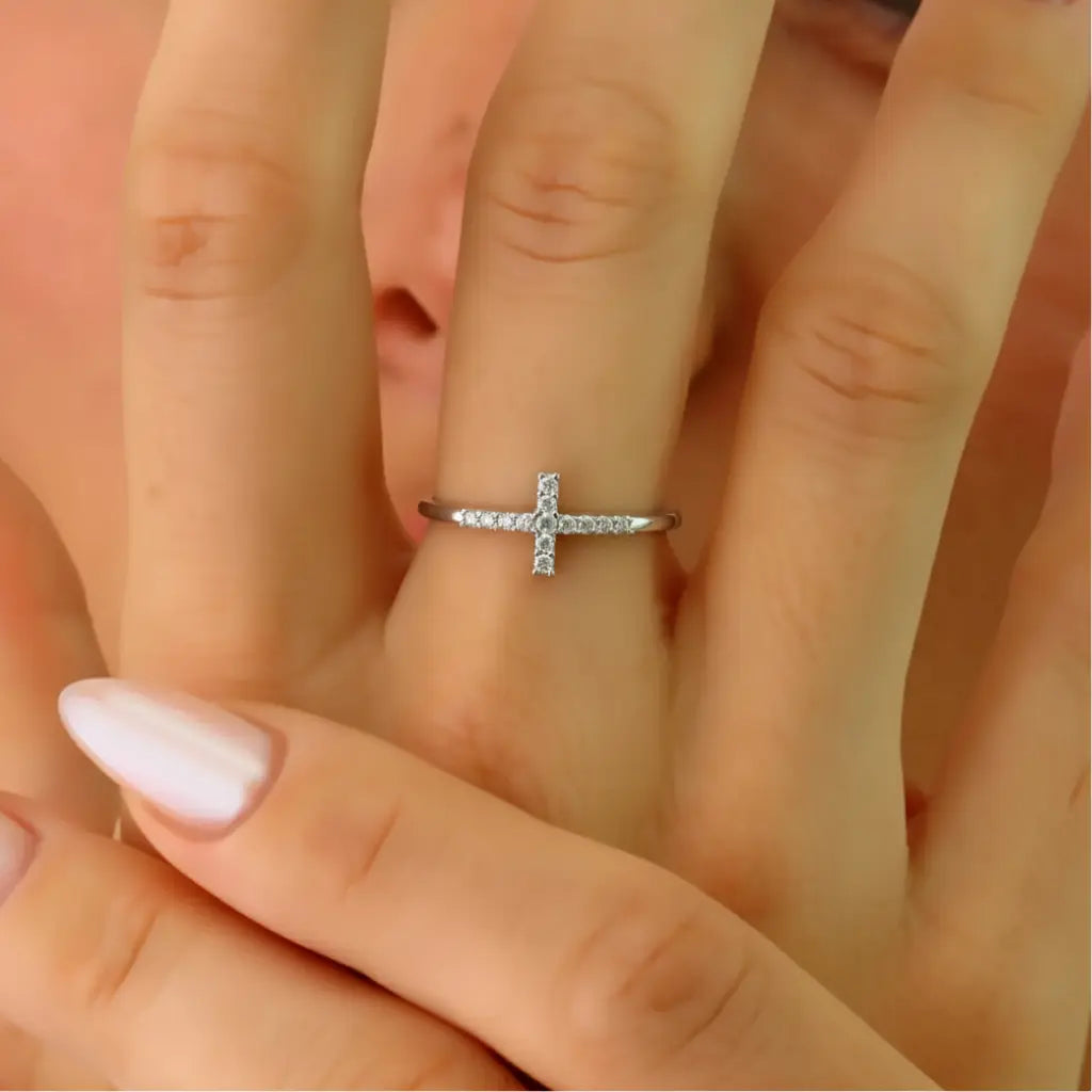 Cross Diamond Ring Clara & Bloom