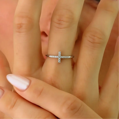 Cross Diamond Ring Clara & Bloom