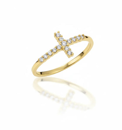 Cross Diamond Ring Clara & Bloom