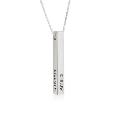 Personalized 3D Bar Necklace