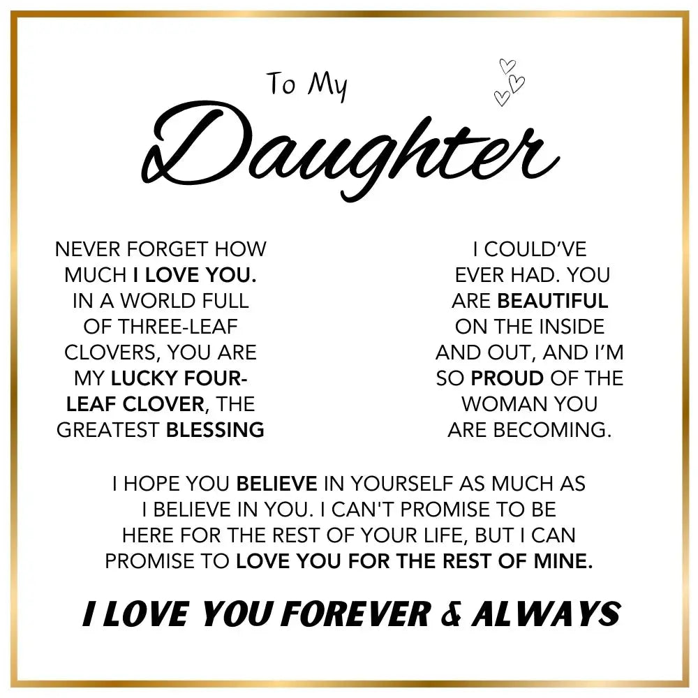 To My Daughter Four Leaf Clover Necklace Clara Bloom