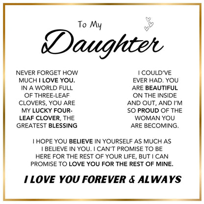 To My Daughter Four Leaf Clover Necklace Clara Bloom