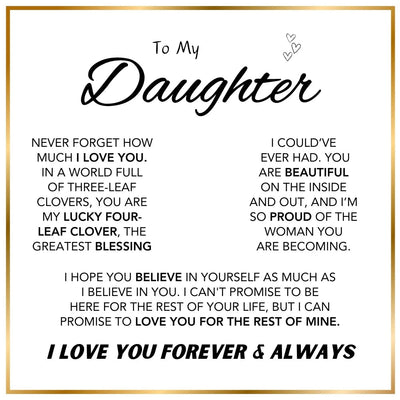 To My Daughter Four Leaf Clover Necklace