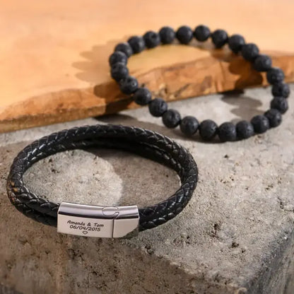 Explorer Leather Men's Bracelet Clara Bloom
