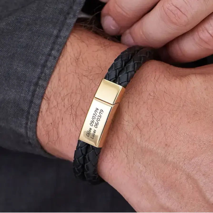 Explorer Leather Men's Bracelet Clara Bloom