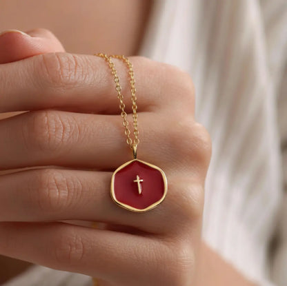 Mother of Pearl Cross Pendant Clara & Bloom