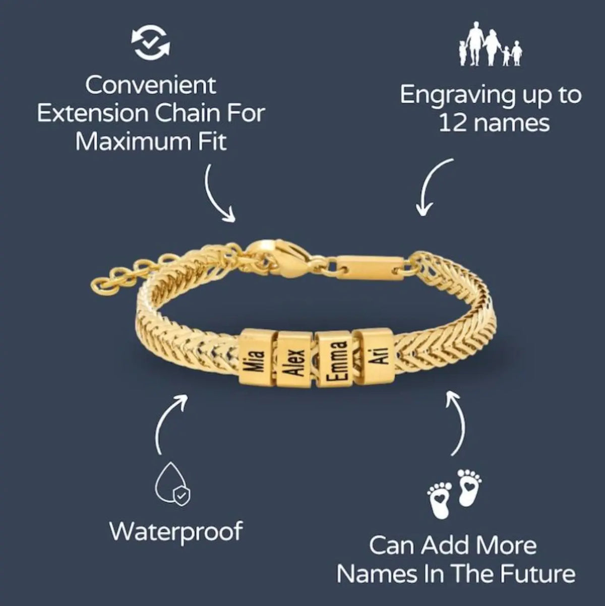 Elements Personalized Dad Bracelet