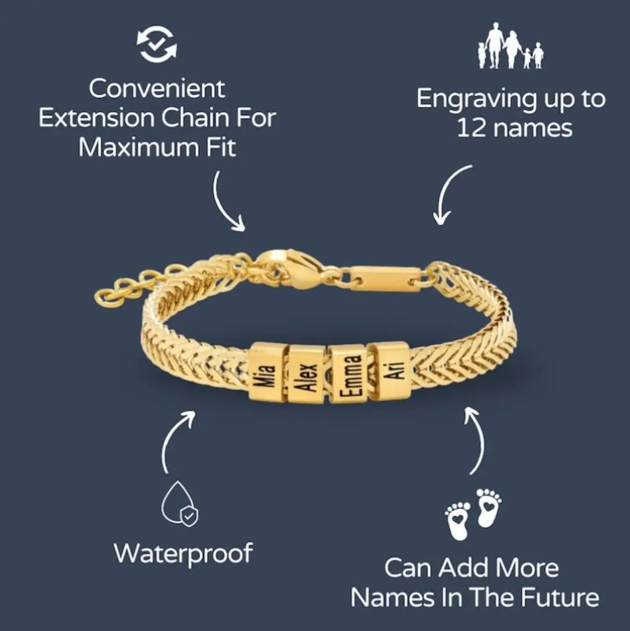 Elements Personalized Dad Bracelet