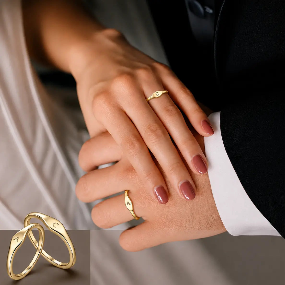 Engraved Letter Ring