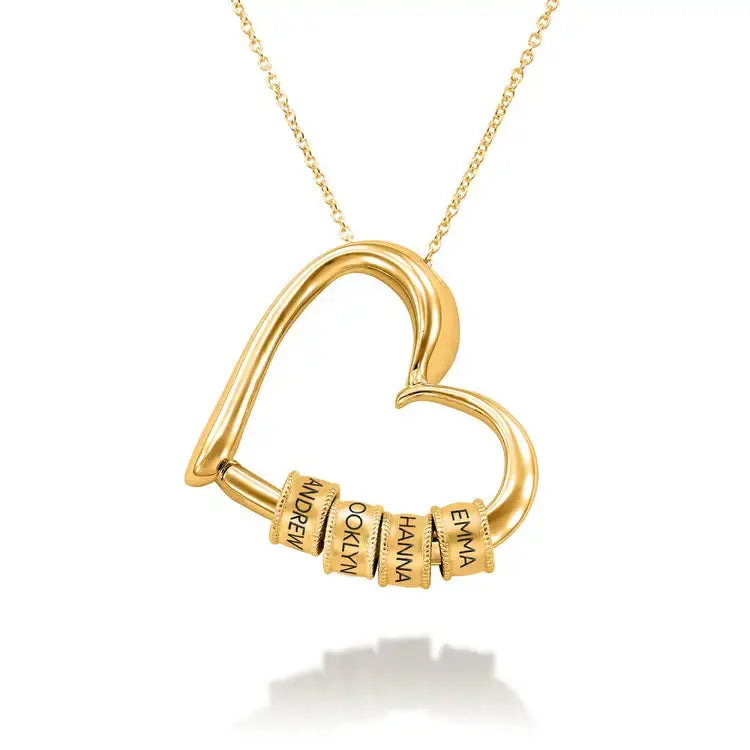 Personalized Beads for Heart Necklace Clara & Bloom