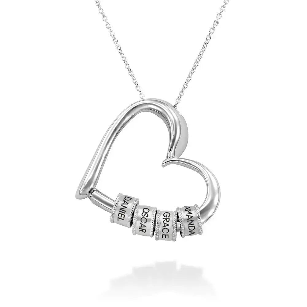 Personalized Beads for Heart Necklace Clara & Bloom